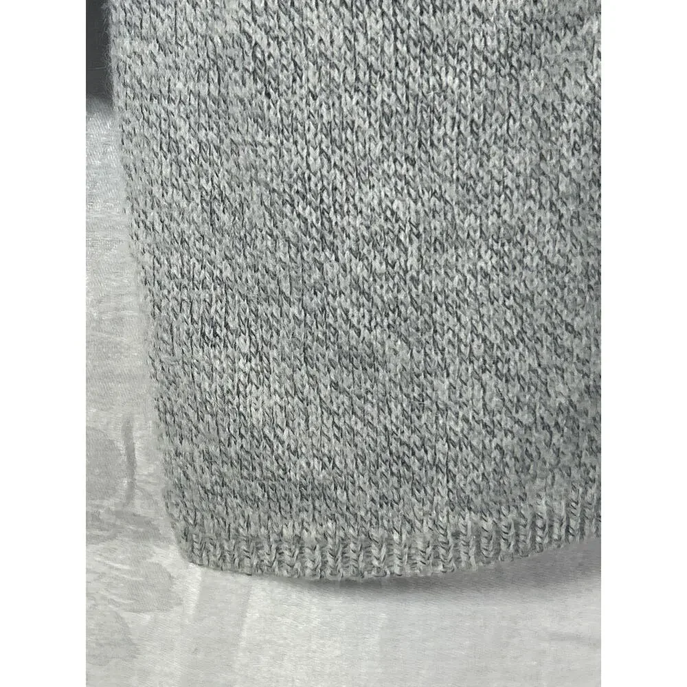 Hail3y:23 Cardigan Sweater Medium PETITE Gray Hooded Applique Embroidered Pocket - Picture 2 of 15